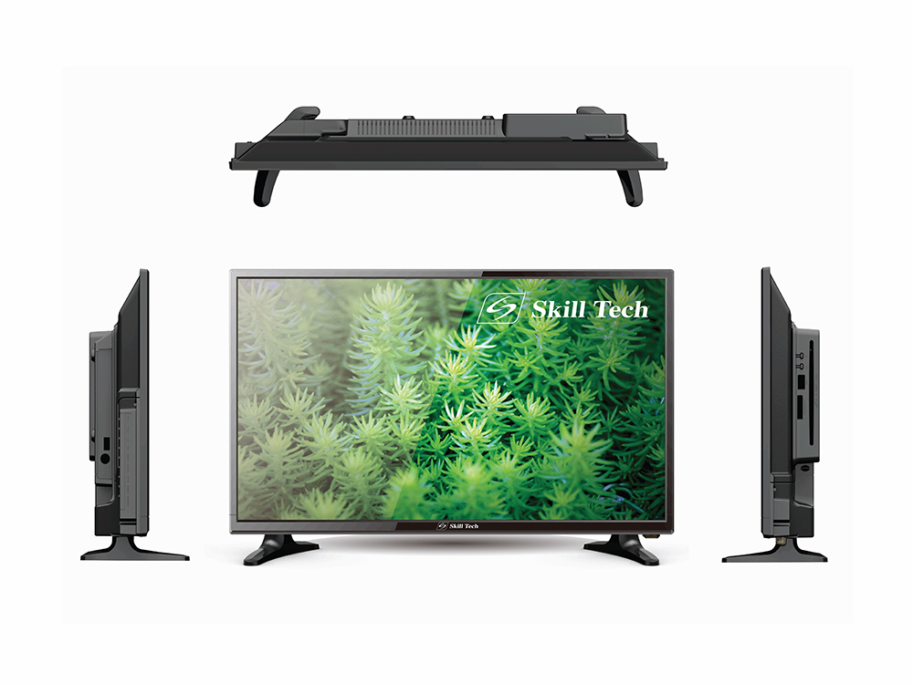 Skill Tech SK2410N 24-Inch HD Ready LED Television, 1366×768 Resolution, A-Grade Open Cell Panel, Wide 176° Viewing Angle, Multiple Picture & Sound Modes, Black