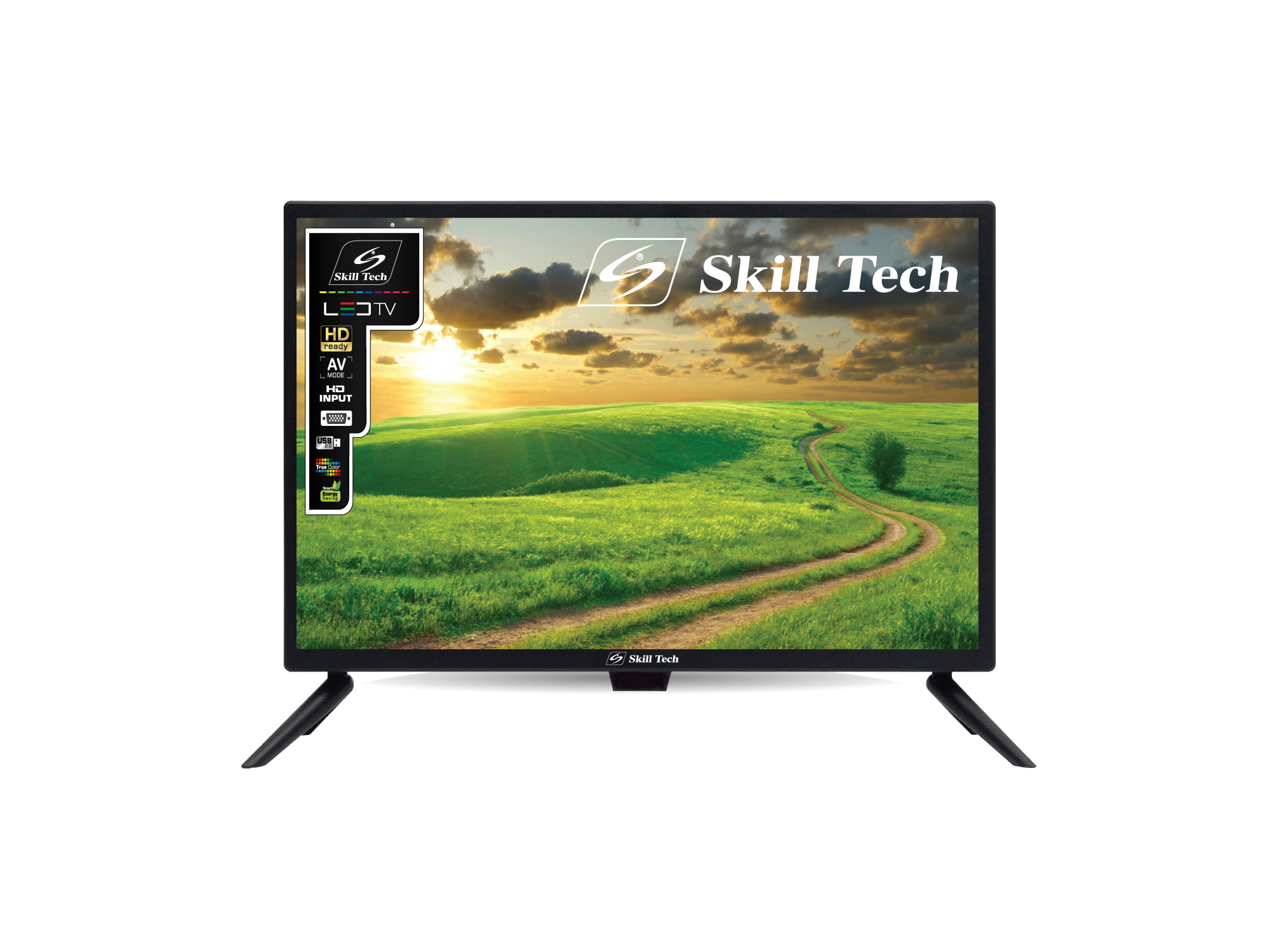 Skill Tech SK1920N 19-Inch HD LED TV, 1440×900 Resolution, HDMI, VGA & USB Connectivity, 16:9 Display, Dual Bottom Speakers, Multi-Language OSD, Energy Efficient, Black