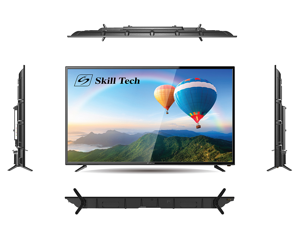 Skill Tech SK5550S4KFL 55-Inch 4K UHD Smart LED TV, 3840×2160 Resolution, A-Grade Open Cell Display, 176° Wide Viewing Angle, DVB-T2/S2 Digital TV Support, Multi-Language OSD, Long-Life LED Backlight, Black