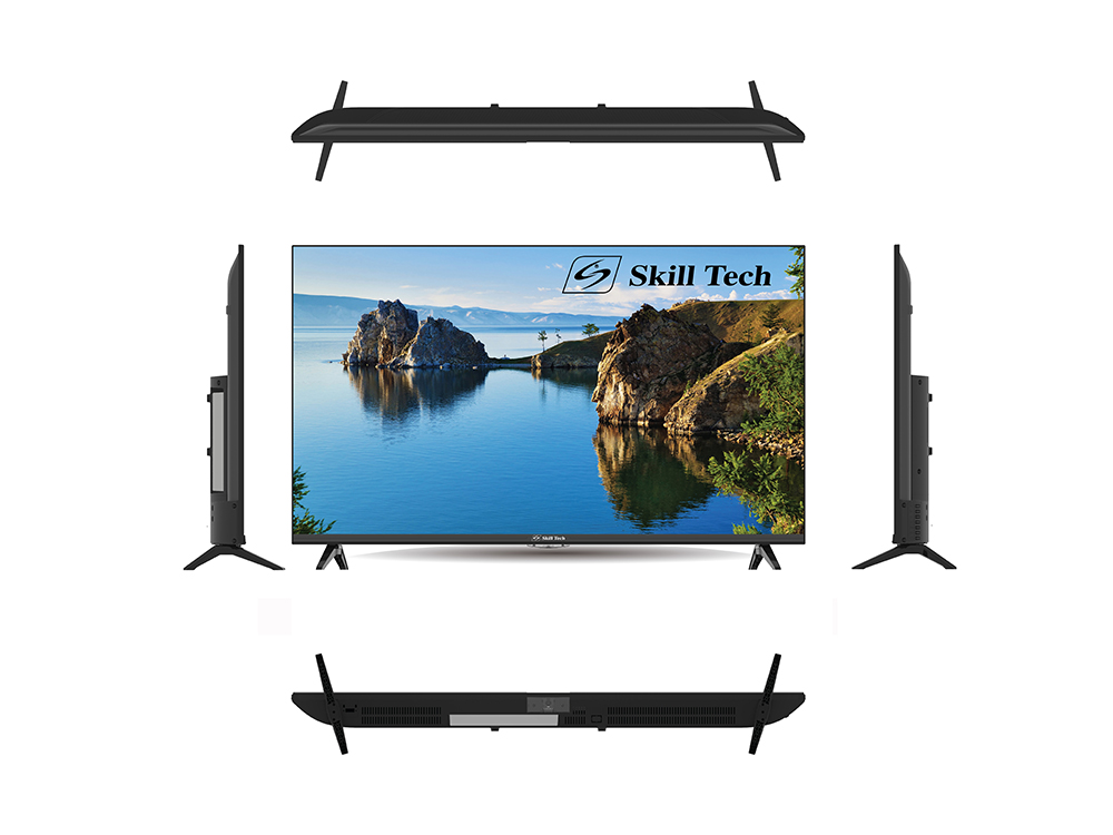 Skill Tech SK4340S4KFL 43-Inch 4K UHD Smart LED TV, 3840×2160 Resolution, A-Grade Open Cell Display, 176° Wide Viewing Angle, DVB-T2/S2 Digital TV Support, Multi-Language OSD, Long-Life LED Backlight, Black