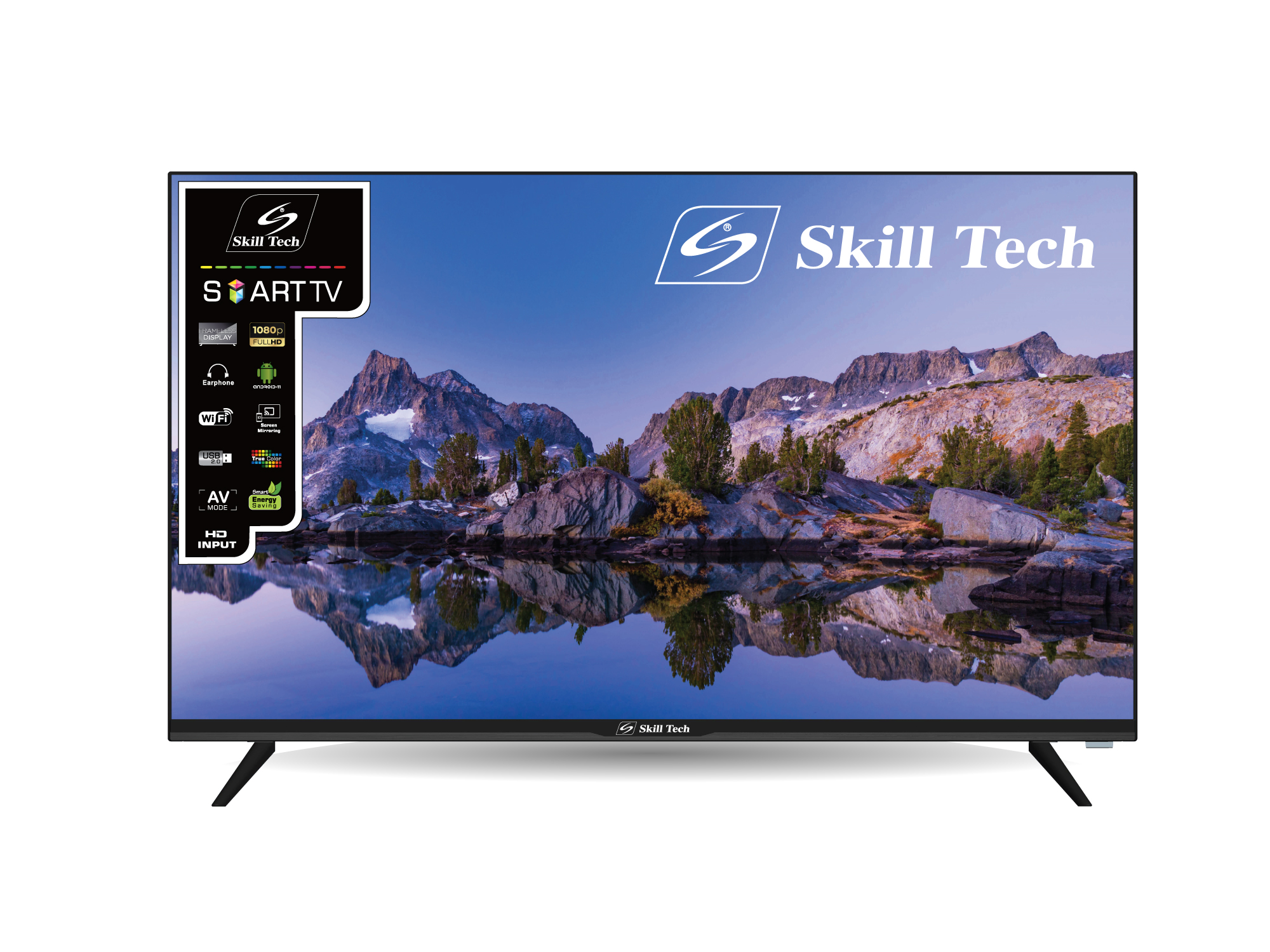 Skill Tech SK3240SFL 32-Inch Smart LED TV, HD Ready 1366×768 Resolution, A-Grade Display Panel, 176° Wide Viewing Angle, Progressive Scan, 3D Comb Filter, Multi-Language OSD, Black
