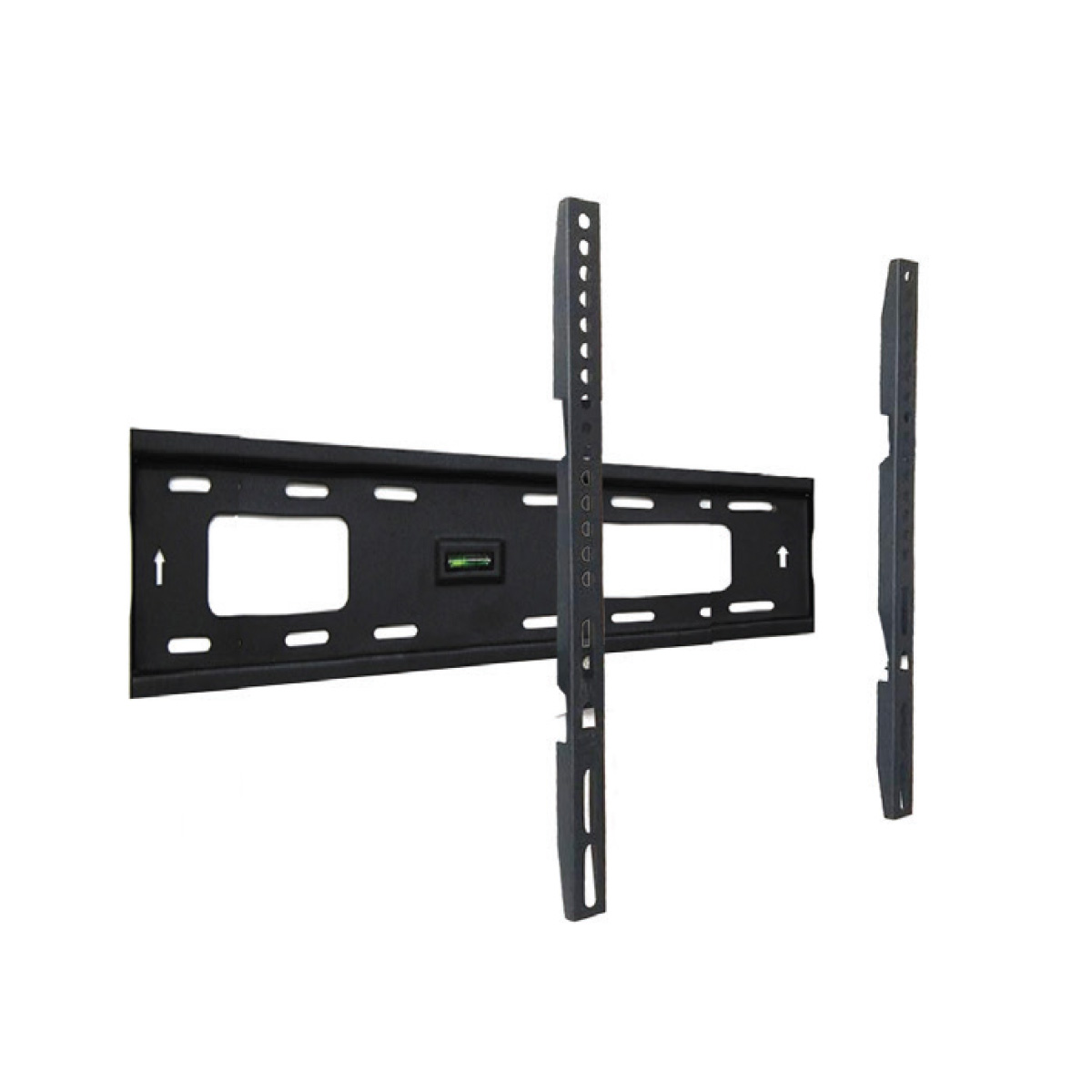 Skill Tech PM65FW Fixed TV Wall Mount for 32-80 Inch Flat & Curved TVs, Supports Up to 60kg, Ultra-Slim 30mm Profile, Heavy Duty Steel Construction, Bubble Level, Black
