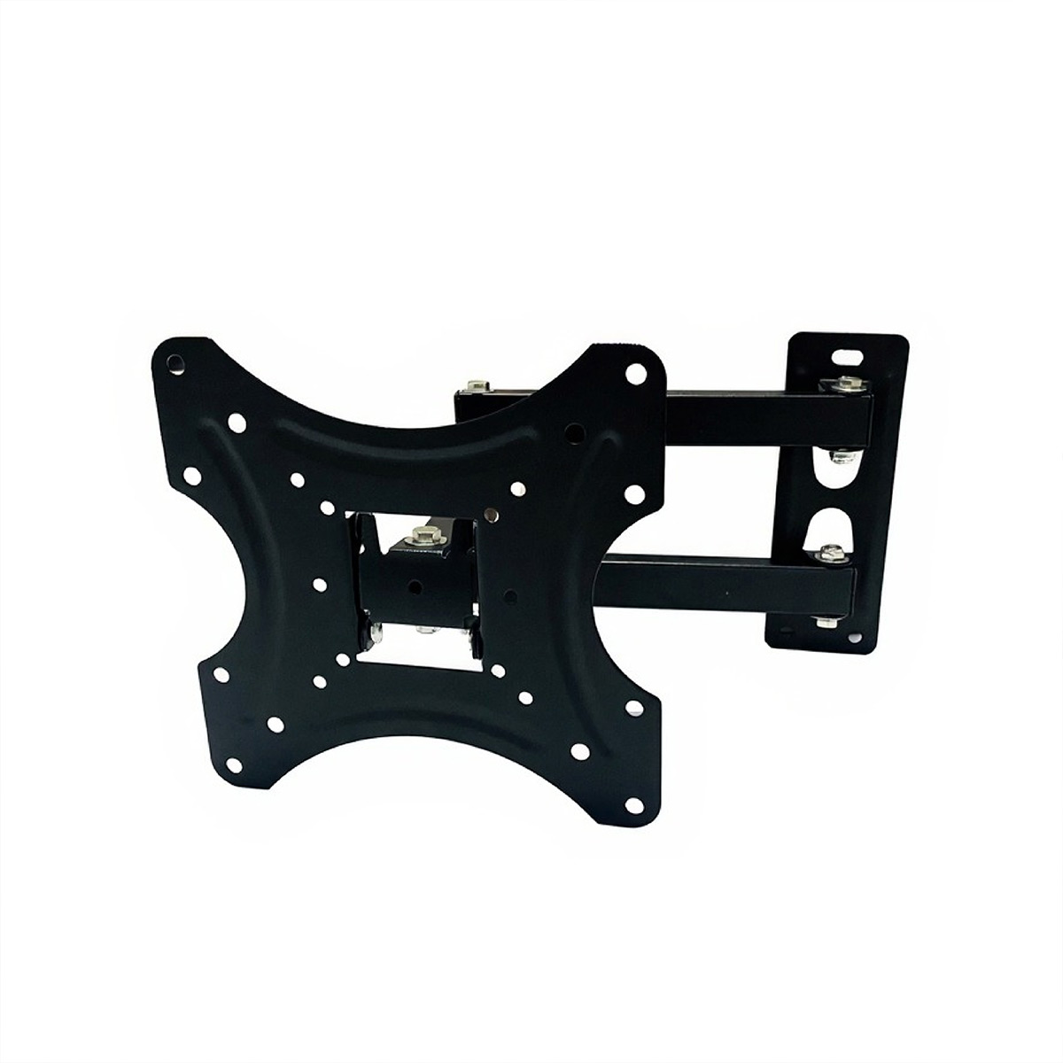 Skill Tech PM202PW Low Profile Full Motion TV Wall Mount for 15-43 Inch Flat & Curved TVs, Supports Up to 20kg, Tilt +15° to -15°, Extendable 35-420mm, Heavy Duty Steel, Black