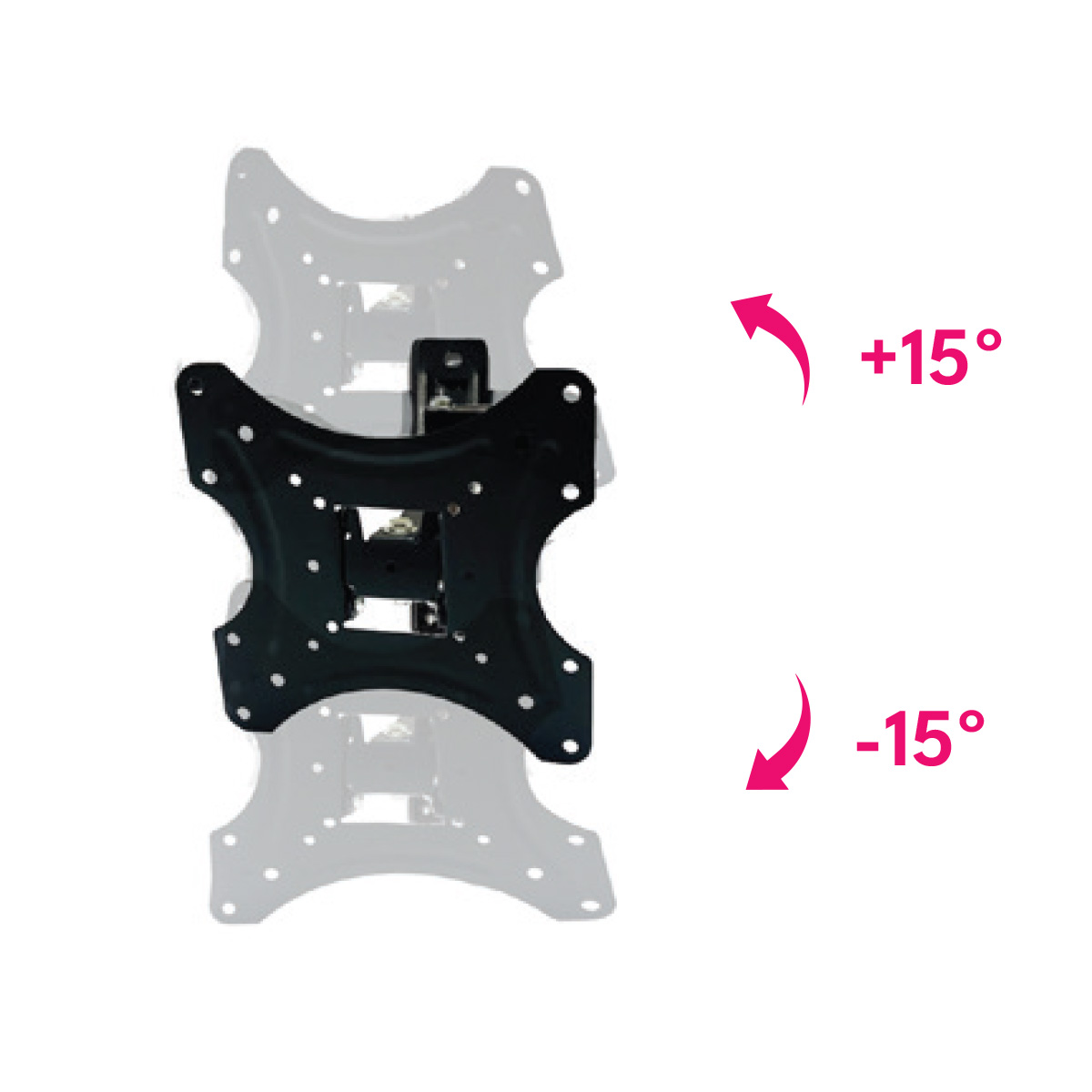 Skill Tech PM202PW Low Profile Full Motion TV Wall Mount for 15-43 Inch Flat & Curved TVs, Supports Up to 20kg, Tilt +15° to -15°, Extendable 35-420mm, Heavy Duty Steel, Black