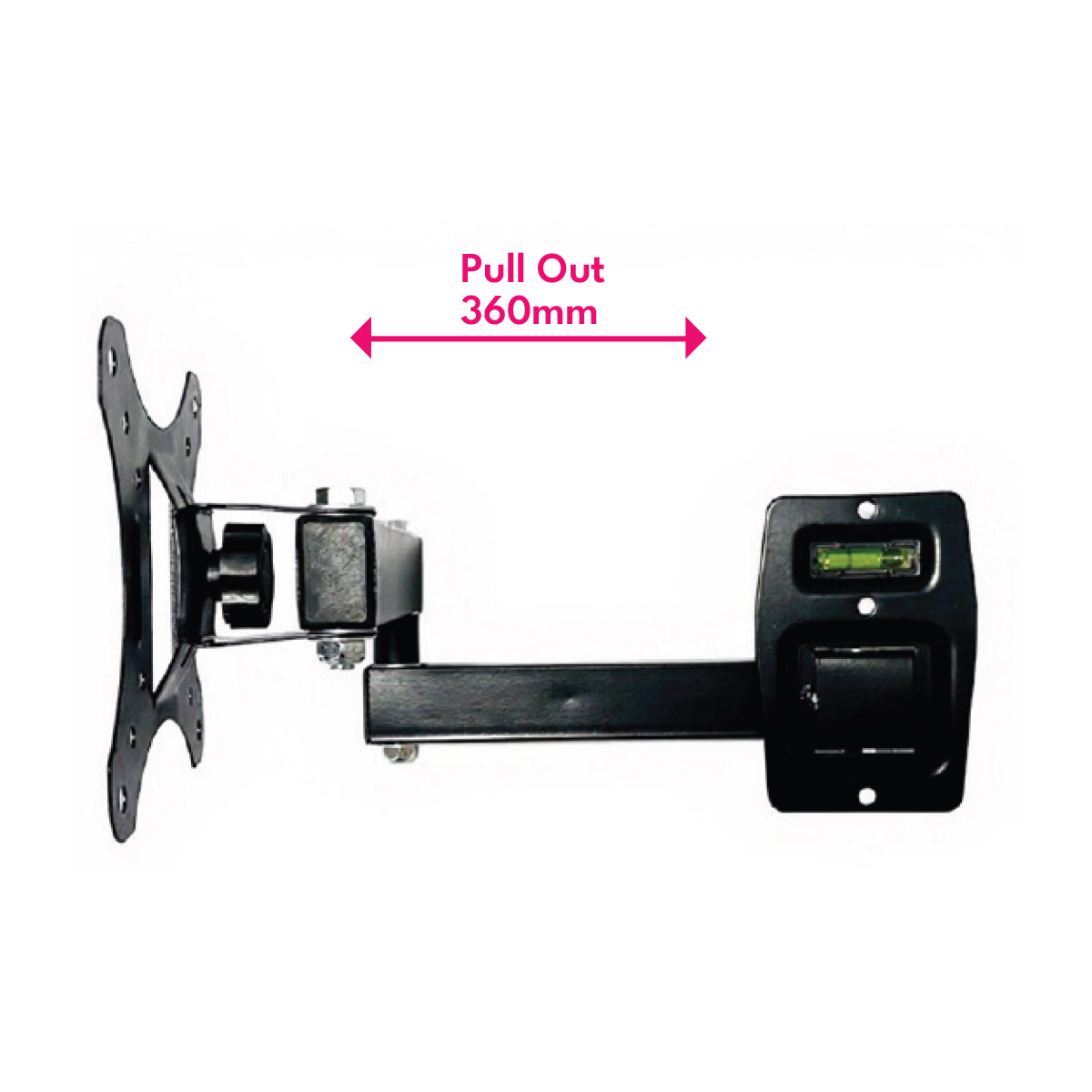 Skill Tech PM101PW Full Motion TV Wall Bracket for 15-32 Inch Flat & Curved TVs, 10kg Load Capacity, Tilt Adjustment, Extendable Arm, Black