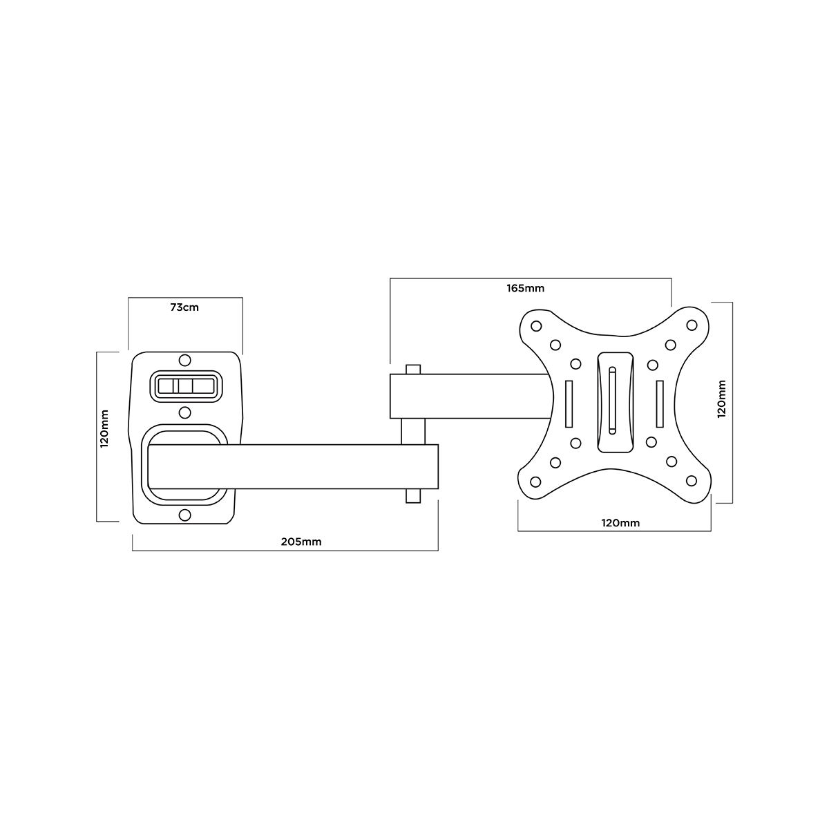 Skill Tech PM101PW Full Motion TV Wall Bracket for 15-32 Inch Flat & Curved TVs, 10kg Load Capacity, Tilt Adjustment, Extendable Arm, Black