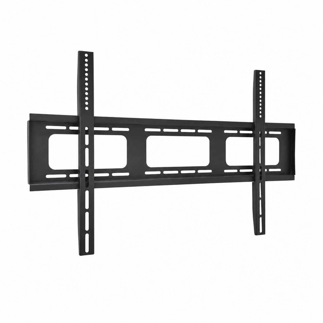 Skill Tech PM1160FW Heavy Duty Fixed TV Wall Bracket for 75-120 Inch Flat & Curved TVs, 150kg Load Capacity, Universal VESA Compatible, Black