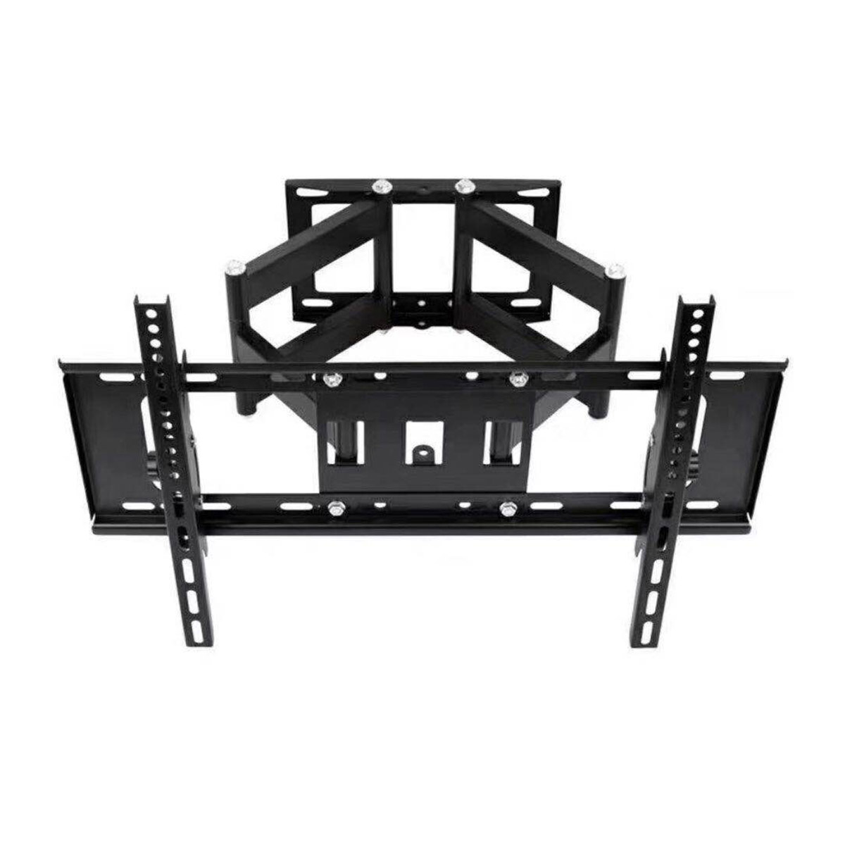 Skill Tech PM600P Full Motion TV Wall Bracket for 32-80 Inch Flat & Curved TVs, 50kg Load Capacity, Swivel & Tilt Adjustment, Universal VESA Compatible, Black