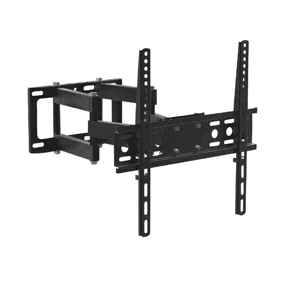 Skill Tech PM404PW Full Motion TV Wall Bracket for 26-65 Inch Flat & Curved TVs, 50kg Load Capacity, Swivel & Tilt Adjustment, Universal VESA Compatible, Black