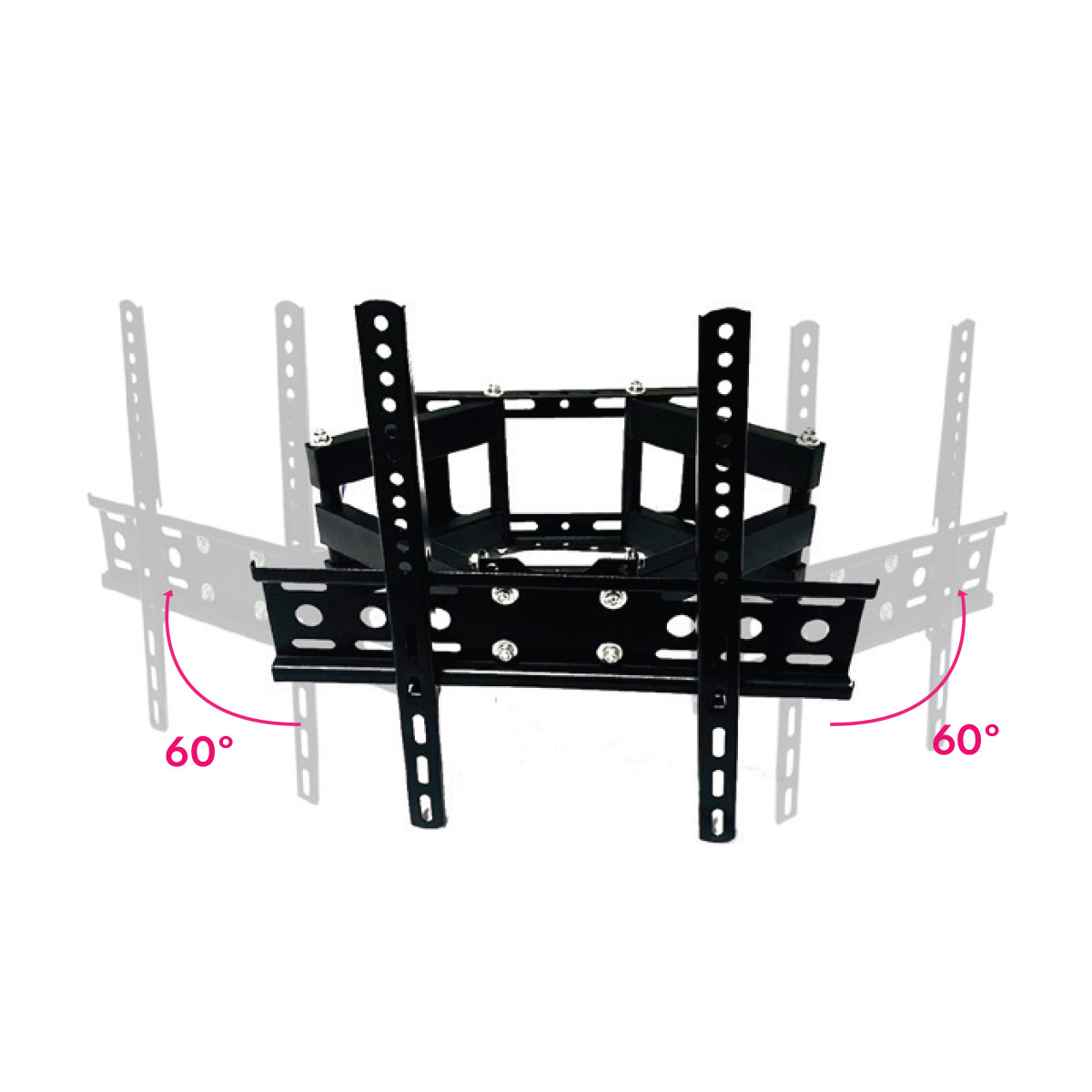 Skill Tech PM404PW Full Motion TV Wall Bracket for 26-65 Inch Flat & Curved TVs, 50kg Load Capacity, Swivel & Tilt Adjustment, Universal VESA Compatible, Black